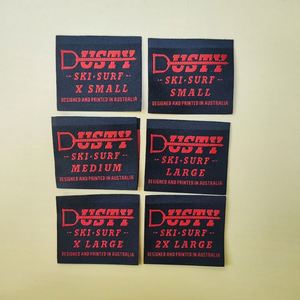 Wholesale 2 Sides Designed Durable Garment <b>Labels</b> Custom Muller Mbj6 Loop Fold Woven <b>Labels</b> for Clothing Stick on - Product Image 1