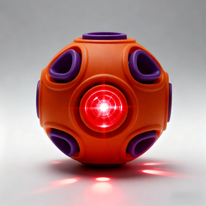 Palla Giocattolo per Cani in Silicone Ecologica, Resistente, Interattiva, per l'Auto-intrattenimento, Pulizia dei Denti, con Suoni e Luci, a Doppio Strato - Product Image 3