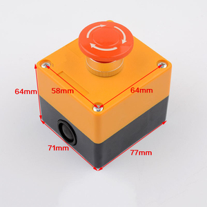 Botón de Parada de Emergencia Rojo Tipo Hongo, Autoblocante, Impermeable, de Operación Momentánea, para Ascensores - Product Image 1