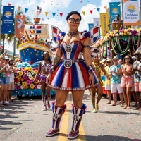 Traje de Samba de Lujo Hecho a Mano Estilo Dominicano, Sexy con Lentejuelas, para Espectáculos de Carnaval, Atuendo de Showgirl, Fabricación Profesional Personalizada