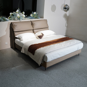 Cama Queen Size de Cuero Auténtico de Diseño Moderno para Dormitorio, Juego de Muebles de Lujo, Estructura de Cama King Size Tipo Loft - Product Image 2