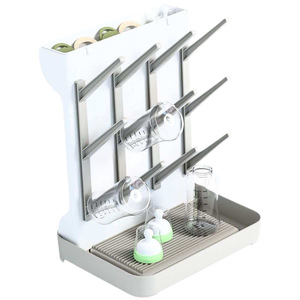 Bottle Storage Rack Multi Layer Draining Holder For Baby Bottles Kitchen Organizer Gray And Blue - Product Image 5