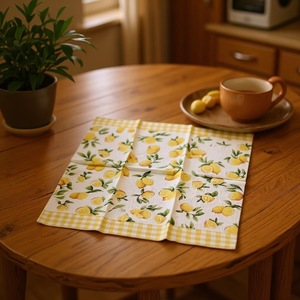 Approvisionnement direct usine, <span class=keywords><strong>serviette</strong></span> en <span class=keywords><strong>papier</strong></span> 2 plis en pâte vierge, 4 plis, imprimée couleur, motif fleur de <span class=keywords><strong>citron</strong></span>, grand motif floral, mouchoir de table - Product Image 4