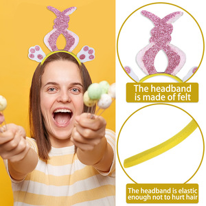 BF-25 décorations de Pâques accessoires de Costume de fête oreilles de lapin belle fleur de poulet jaune bandeaux de Pâques - Product Image 3