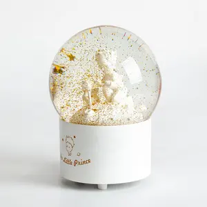 Caja de música de globo de nieve personalizada, regalo de cumpleaños de San Valentín, princesas de resina, Festival