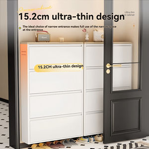 <span class=keywords><strong>Zapatero</strong></span> Moderno Ultrafino de Acero con Tapa Abatible para la <span class=keywords><strong>Entrada</strong></span> del Salón, <span class=keywords><strong>Zapatero</strong></span> de Gran Capacidad Resistente al Polvo e Impermeable - Product Image 3