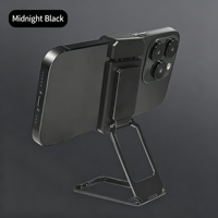 Support de téléphone en métal pliable et portable, avec clip arrière, autocollant de fixation, anneau de maintien pour doigt, support de bureau multifonctionnel et créatif