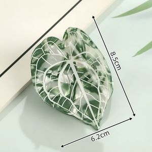 Yi YHJ Accessori per Capelli da Donna in Stock, Fermaglio Grande con Design a Foglia Verde, Clip per Capelli in Acetato Personalizzata, Consegna Rapida - Product Image 4
