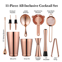 Ensemble d'outils de barman classique LATROU 11 pièces, acier 304, shaker à cocktails de 750 ml, ensemble de mélangeurs, outils de bar pour les fêtes