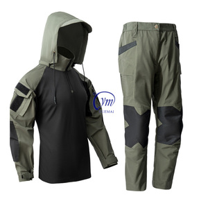 Phong Cách Mới Ô Liu Màu Xanh Lá Cây Đen Camo Rip Dừng Thoáng Khí Căng Chiến Thuật Dài Tay Áo Áo Sơ Mi Ếch Phù Hợp Với Với Với Mui Xe - Product Image 1