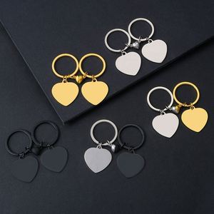 Porte-clés personnalisé en acier inoxydable avec pendentif cœur magnétique pour couple, impression UV, matériau vierge pour photo, cadeau - Product Image 1