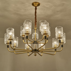 MEEROSEE moderno rame oro illuminazione in metallo da salotto lampadario in vetro lampada dicroico vetro ciondoli Lustras 400 k3992 - Product Image 3