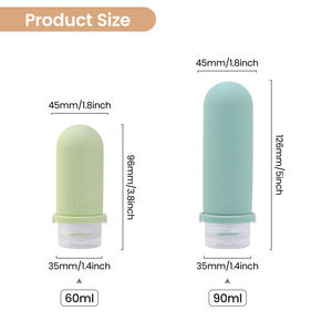 Set Botol Perjalanan Silikon Lembut TSA Approved untuk Kosmetik, 4 in 1, Ukuran Perjalanan, Set Wadah Perlengkapan Mandi - Product Image 4