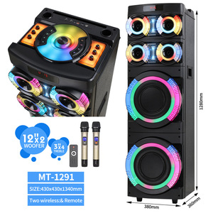 MT-1291 Dual 12-inch Bluetooth <b>Speaker</b> 3060W Outdoor Portable With <b>Microphone</b> For Square Dancing Parties - Product Image 2