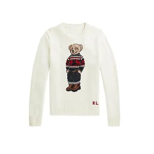 FYB Custom Knitting Winter Pullover a maniche lunghe da donna maglione lavorato a maglia Designer Luxury ricamo Bear maglione