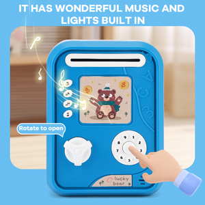 Hucha Electrónica Zhorya <span class=keywords><strong>con</strong></span> Forma de Cajero Automático, Caja Fuerte de Cartón para Monedas y Billetes, Juguete para Niños - Product Image 3