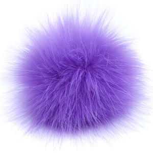 Pompon de 10 cm pour bonnet avec boucles élastiques, cordon, bouton, épingle, jouets pour animaux de compagnie, pompon en fourrure de renard coloré et moelleux, fausse fourrure - Product Image 5