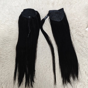 Extensions de queue de cheval bouclée noire Letsfly avec cordon de serrage pour femmes noires, extensions de cheveux humains, queue de cheval bouclée - Product Image 3
