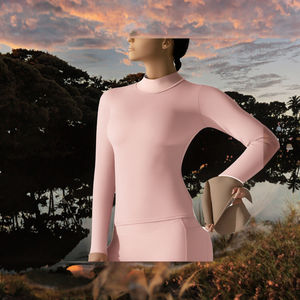 Camiseta Deportiva de Manga Larga para Mujer, Ajustada, Transpirable, de Spandex/Nylon, de Secado Rápido, para Yoga y Running, con Doble Lado Lijado - Product Image 3