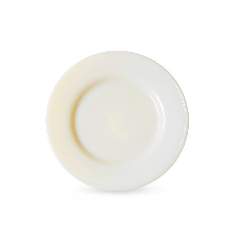 Plato de cristal beige de 7 pulgadas