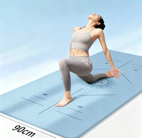 Tapis de yoga en TPE, tapis d'exercice antidérapant avec lignes d'alignement, coussin épais écologique, Pilates et entraînement à domicile, options multicolores