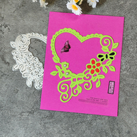 AAGU-Carte d'invitation en forme de cœur pour scrapbooking, album en relief, décoration de cœur, feuille, bricolage