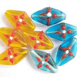 Perles en verre soufflé or multicolores personnalisées, ovales/rondes, 9x12mm-16x20mm, pour bijoux fantaisie, lot en vrac, livraison rapide - Product Image 1