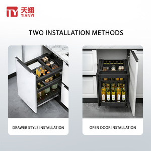 ชั้นวางเครื่องปรุงในครัวแบบดึงออกได้ 3 ชั้น ทำจากอลูมิเนียมอัลลอยด์ทันสมัย พร้อมระบบปิดแบบนุ่มนวล - Product Image 6