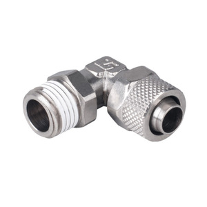 RUICHEN Codo macho <span class=keywords><strong>RPL</strong></span> 1/4 Latón Recubierto de níquel Conector de tornillo rápido neumático Liberación rápida Push-In Fitting 0-1MPa Presión - Product Image 1