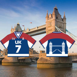 Custom <b>Uk</b> Flag Sublimation <b>Vintage</b> Football Jerseys Souvenir <b>T</b> <b>Shirts</b> Streetwear American Boxy Fit Cropped Football Jersey - Product Image 1