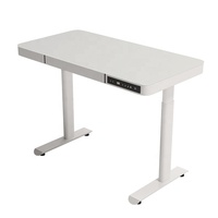 Table d'ordinateur moderne sur pied avec tiroir, fonction de levage électrique, verre trempé intelligent pour usage domestique