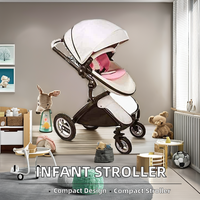 F New F Luxury Poussette bébé pliable 3-en-1 avec roues EVa portables pour 3 ans Caractéristiques Tissu en alliage de lin