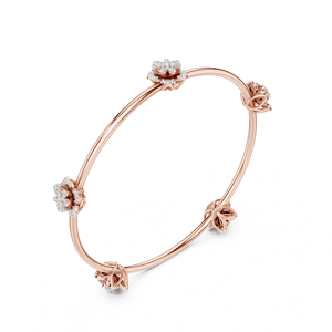 Bracelet élégant en or rose avec diamants de laboratoire, bijoux fins de créateur, cadeau de mode élégant pour femmes - Product Image 3
