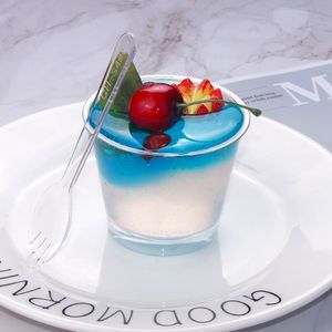 Vasos desechables <span class=keywords><strong>de</strong></span> plástico con logotipo personalizado al por mayor, vasos <span class=keywords><strong>de</strong></span> chupito transparentes, zumo, comunión, helado, comida, postre, yogur, hechos <span class=keywords><strong>de</strong></span> material PS - Product Image 4