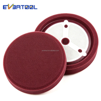 EVERTOOL 180mm tampon en mousse marron composé éponge roue de polissage poignée encastrée éponge de polissage voiture tampon de capot de polissage