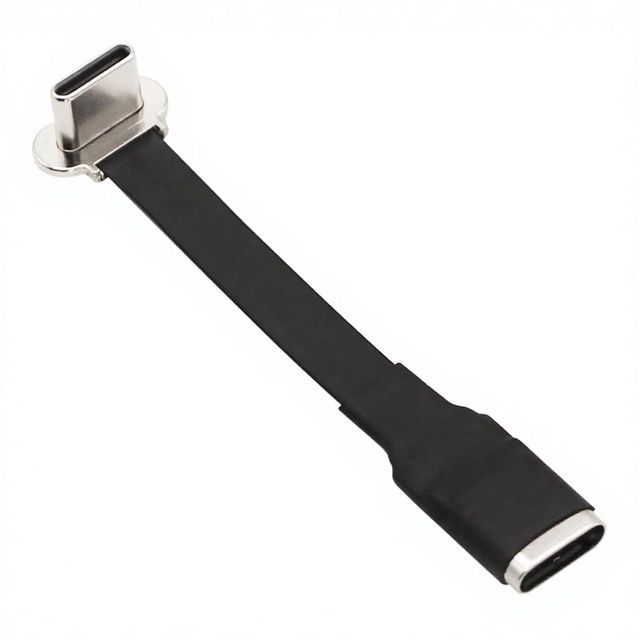 90 Degree USB-C Male to Female Extension Cable for Fast Charge & Data Transfer Power Banks & Phones (55mm/100MM/160MM/199MM)