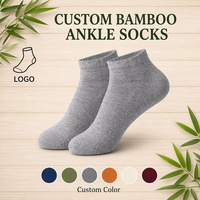 Chaussettes courtes en fibre de bambou naturelle écologiques pour hommes et femmes, douces, respirantes, avec logo personnalisé