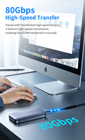 Cable de Extensión USB-C 40Gbps/80Gbps 240W USB 4 /16K60Hz Tipo-C Macho a Hembra, Cable de Extensión para Carga Rápida y Transferencia de Datos