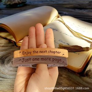 Wooden Thumb <b>Book</b> Presser Circular Engraved Page Holder Reusable Reading Aid Classic Style <b>Tree</b> Material - Product Image 1