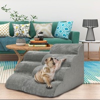 PiCiPaw Escaliers pour animaux de haute qualité Escaliers amovibles et élastiques pour chats en éponge 3 marches/4 marches Rampe pour chiens pour lits hauts et canapés