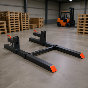 Forche per pallet da 43 pollici con stabilizzatore regolabile per pala caricatrice compatta per uso in edilizia - Product Image 2