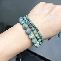 Perles en pierre naturelle, boules Turquoises, africaines, pour fabrication de bijoux, 15 pouces, mates, rondes, en vrac, tendance, nouvelle collection 2020