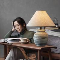 Lampe de table en céramique Wabi-Sabi moderne, lumière ambiante écologique pour salon et chambre à coucher