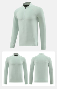 Polyester Spandex Zip Automne Grande Taille Léger Coupe-Vent <span class=keywords><strong>Fitness</strong></span> Course Imprimé Séchage Rapide Personnalisé Manches Longues Hommes Sport - Product Image 5