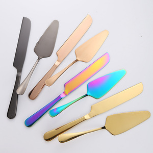 Gran oferta, Metal de comida de juego de cubiertos de 2 piezas de acero inoxidable, cuchillo <span class=keywords><strong>para</strong></span> <span class=keywords><strong>pan</strong></span> de queso y Pizza, cesta de repostería, <span class=keywords><strong>pala</strong></span> <span class=keywords><strong>para</strong></span> servir pasteles - Product Image 1