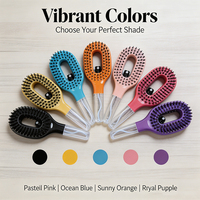 Peigne en plastique à dents souples réglable avec logo personnalisable pour massage du cuir chevelu en salon, durable et professionnel pour le lavage des cheveux