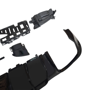 Chất liệu PP cao cấp dành cho <span class=keywords><strong>Mercedes</strong></span> E-CLASS W213 2016-2020 Kiểu B, kiểu đen bóng, khuếch tán gió sau có đèn - Product Image 3