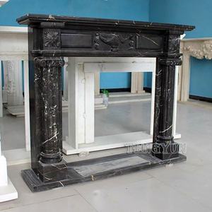 Colonne de marbre noir moderne, étagère de <span class=keywords><strong>cheminée</strong></span> en pierre de <span class=keywords><strong>cheminée</strong></span> à vendre - Product Image 3