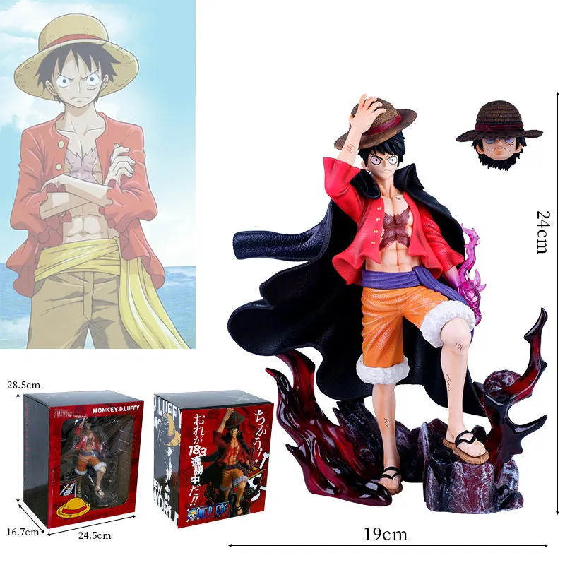 24CM LX MAX Luffy Anime PVC figura giocattolo raccogli regalo giocattolo con doppia testa