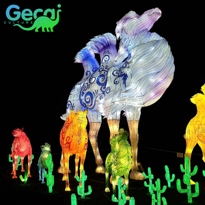 GECAI - Farol de Exterior Hecho a Mano con Marco de Hierro y Seda de Alta Calidad, Estilo Chino - Product Image 6